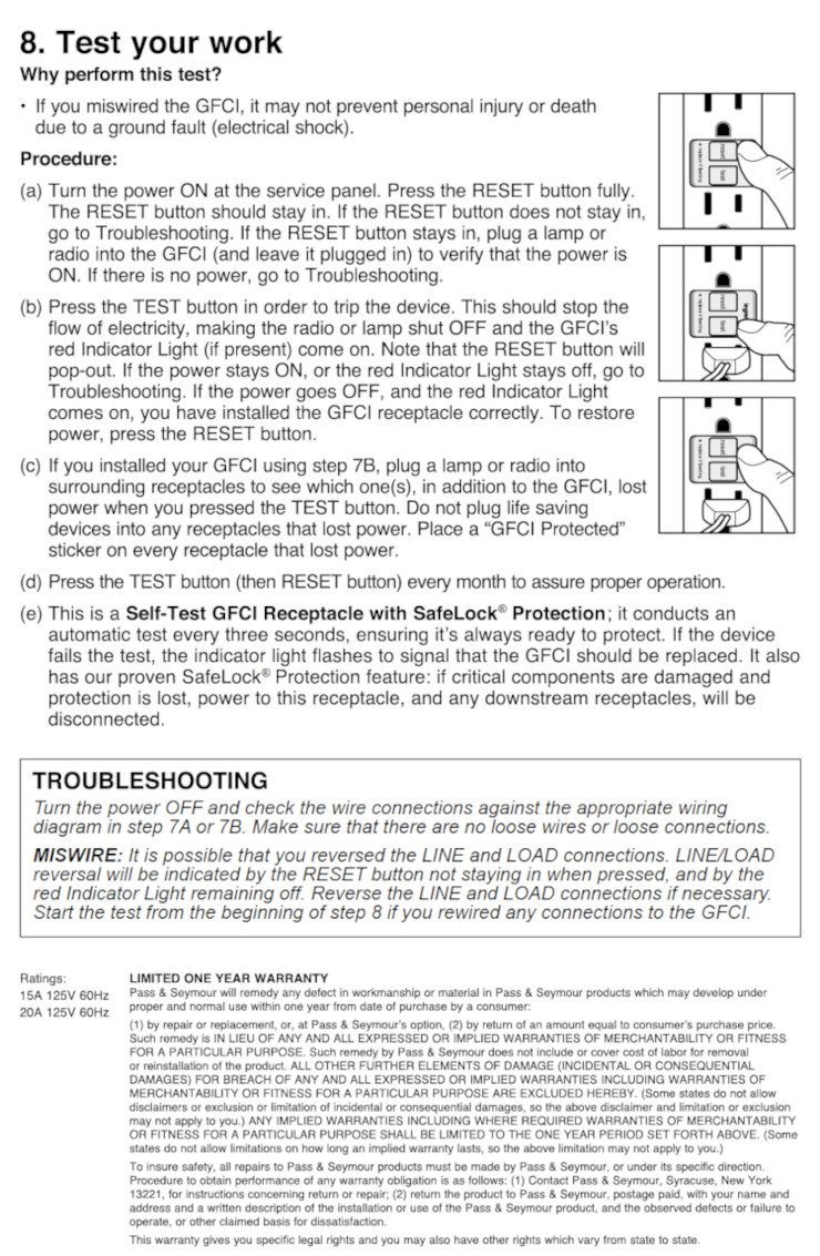  Install & Test GFCI 7 